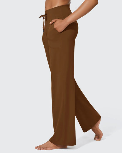 Pantalones de pernera ancha EverGoing de talle alto informales de negocios petite