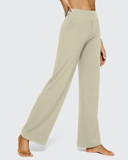 Pantalones casuales de negocios de talle alto EverGoing sueltos 33''
