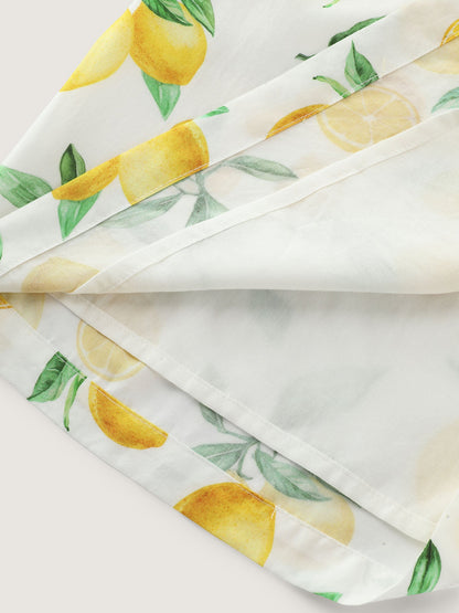 Hand-Painted Lemon Print Pockets Shorts