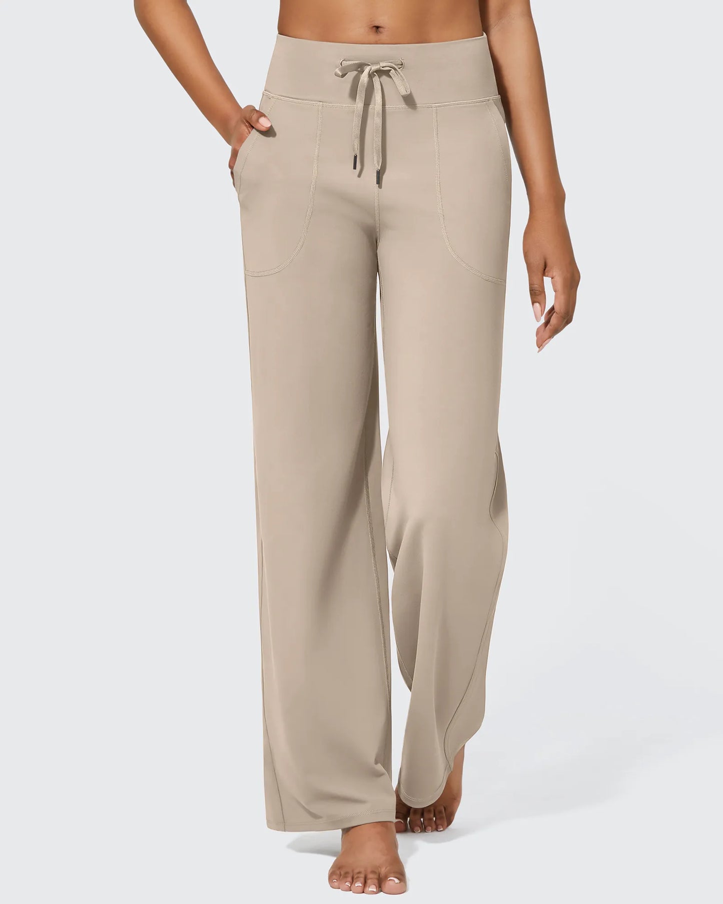 Pantalones de pernera ancha EverGoing de talle alto informales de negocios petite