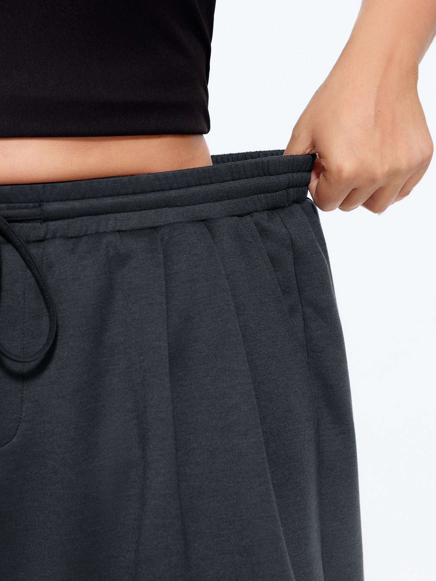 Supersoft Drawstring Waist Wide-Leg Shorts