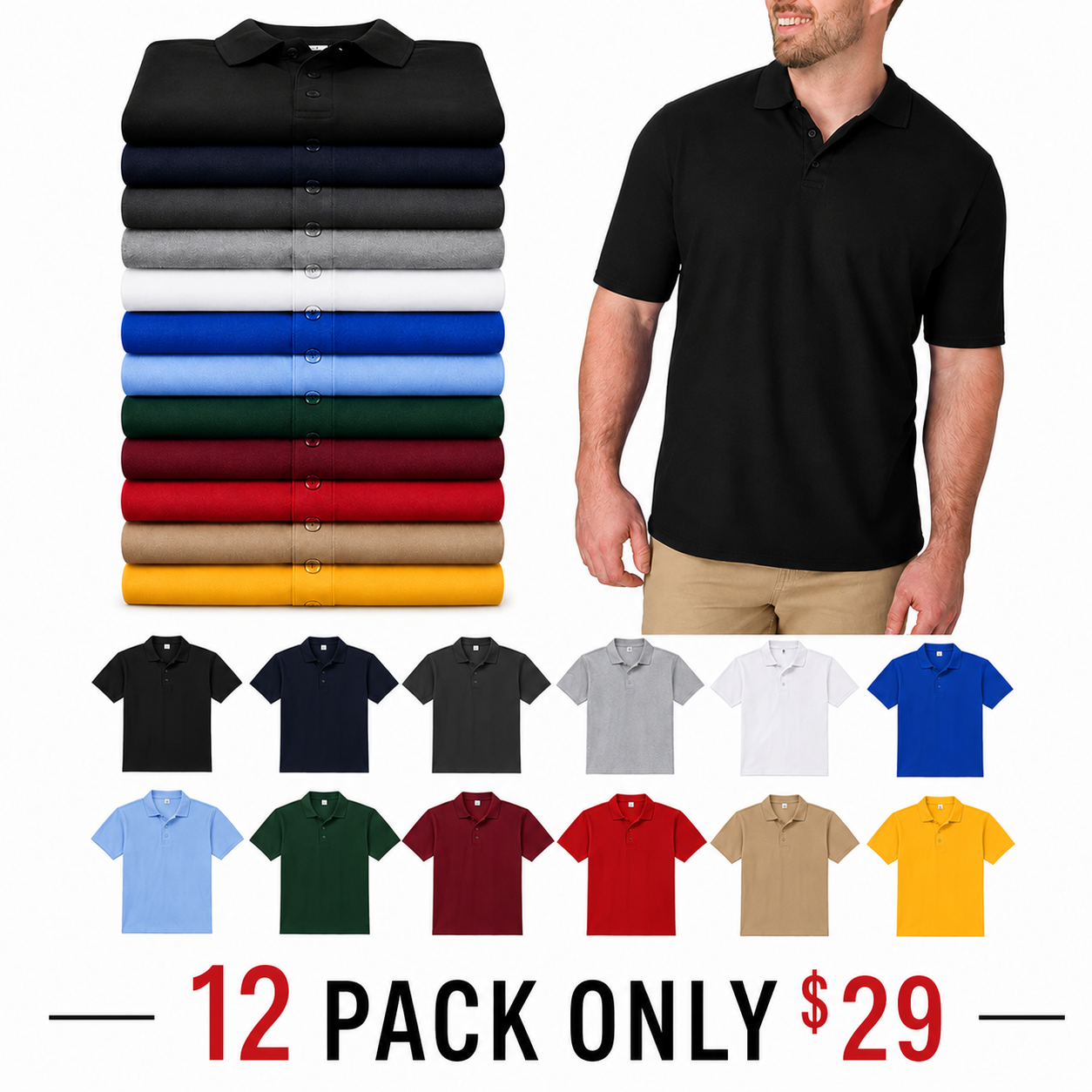 Polo 100 % algodón para hombre y mujer