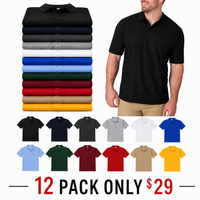 PAQUETE DE 12 (Negro + Azul marino + Gris oscuro + Gris claro + Blanco + Azul rey + Azul claro + Verde oscuro + Borgoña + Rojo + Caqui + Amarillo)