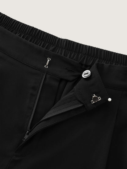 Bermuda Pleated Solid Pocket Shorts