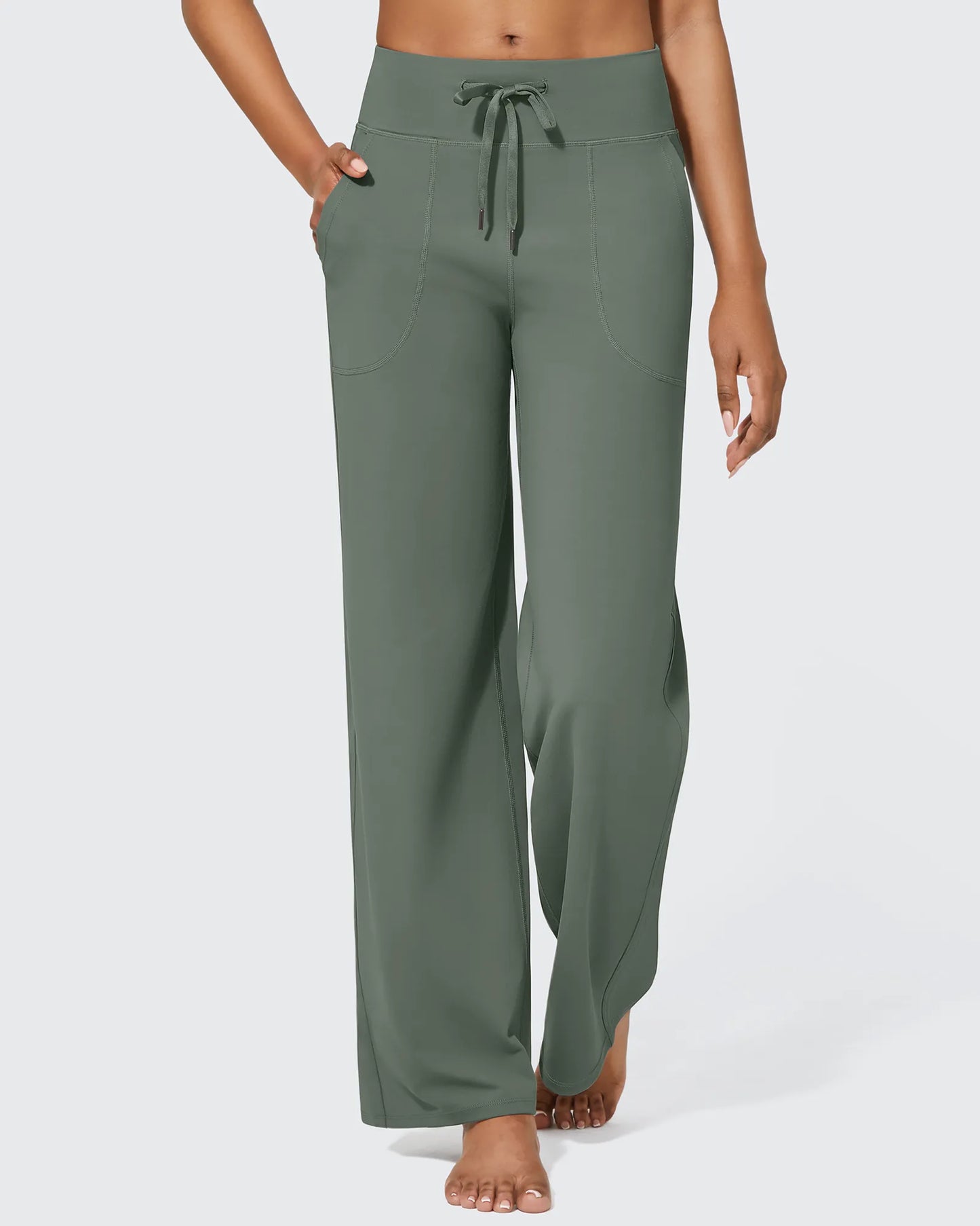 Pantalones de pernera ancha EverGoing de talle alto informales de negocios petite