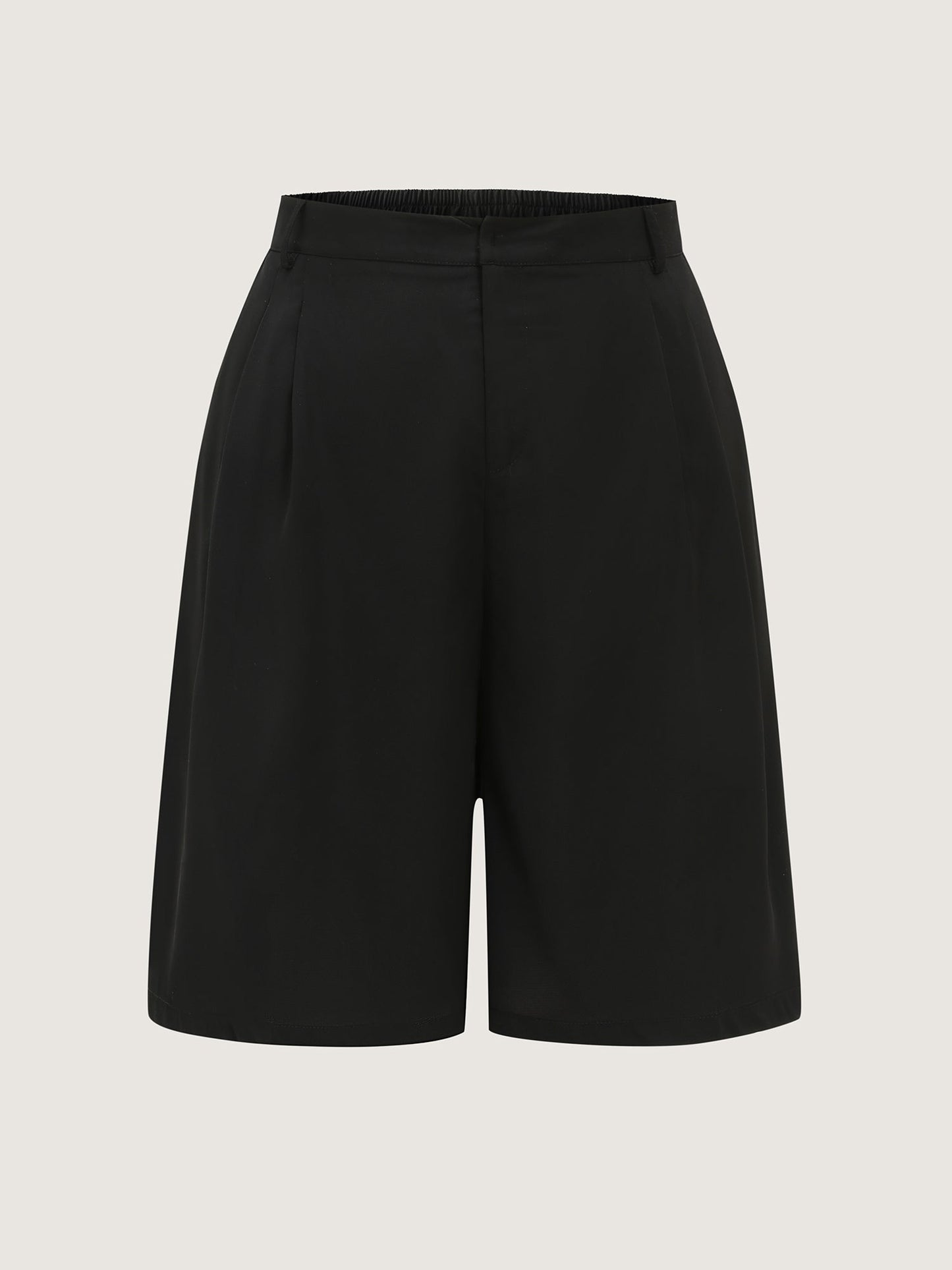 Bermuda Pleated Solid Pocket Shorts