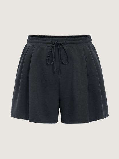 Supersoft Drawstring Waist Wide-Leg Shorts