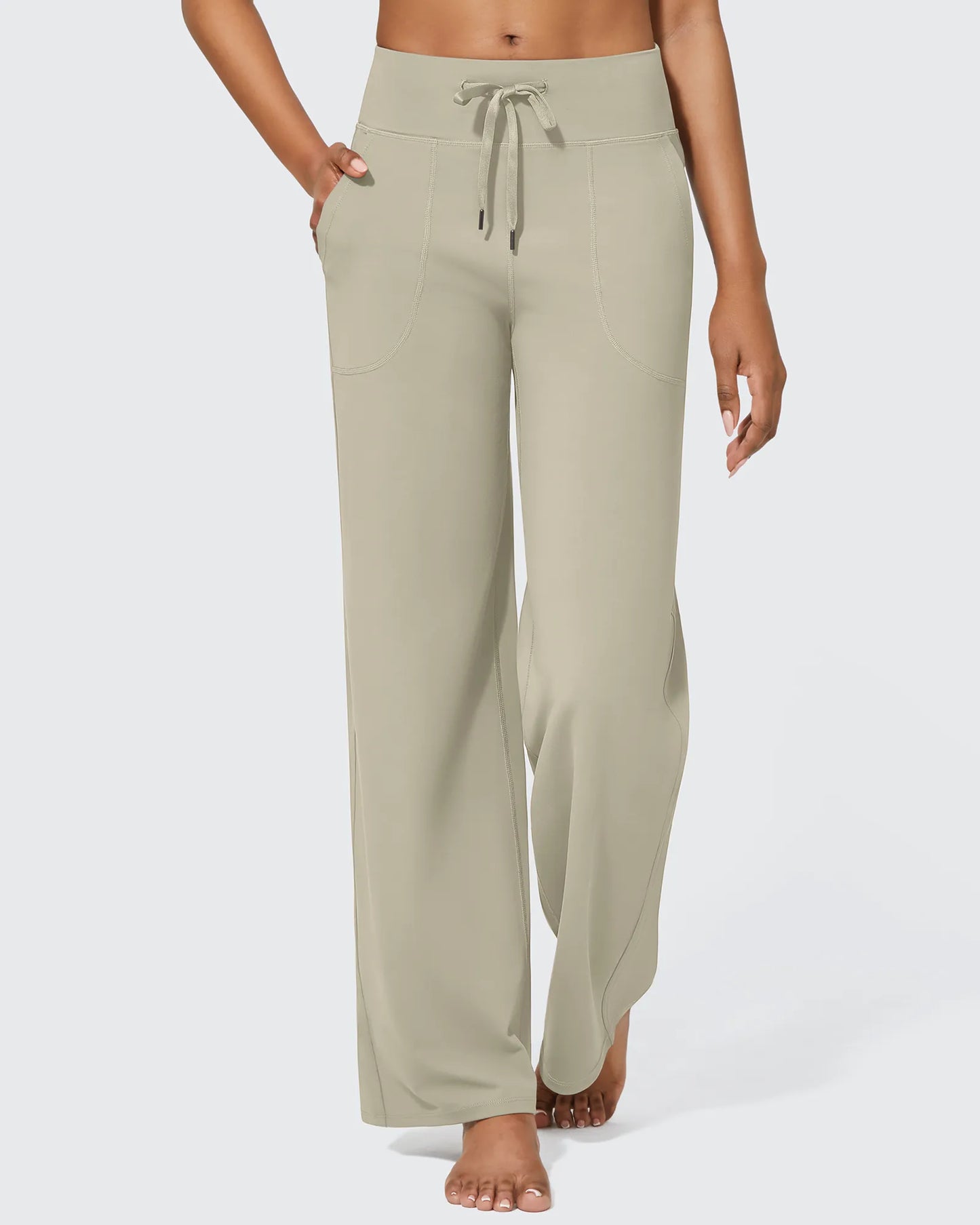 Pantalones de pernera ancha EverGoing de talle alto informales de negocios petite