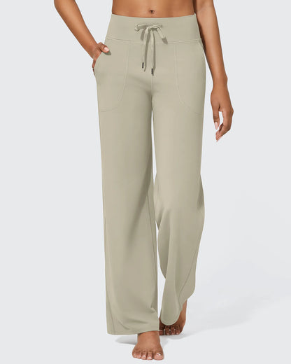 Pantalones de pernera ancha EverGoing de talle alto informales de negocios petite
