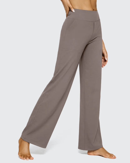 Pantalones casuales de negocios de talle alto EverGoing sueltos 33''