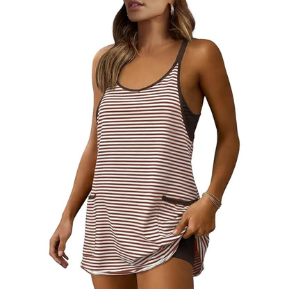 Women's Summer Sleeveless Mini Dress Athletic Strap
