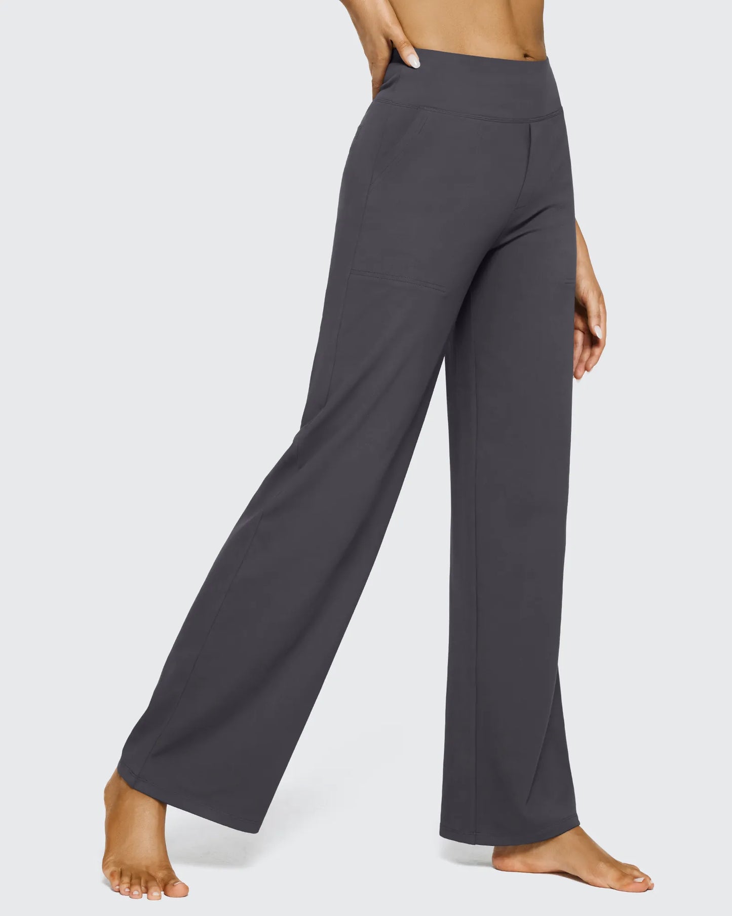 Pantalones casuales de negocios de talle alto EverGoing sueltos 33''