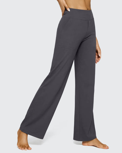 Pantalones casuales de negocios de talle alto EverGoing sueltos 33''