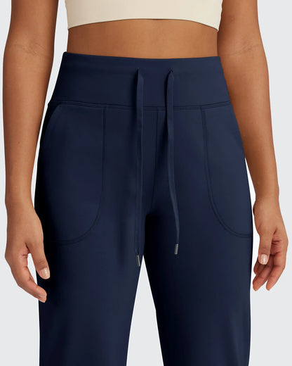 EverGoing Negocios Casual Cintura Alta Pierna Ancha Pantalones Altos