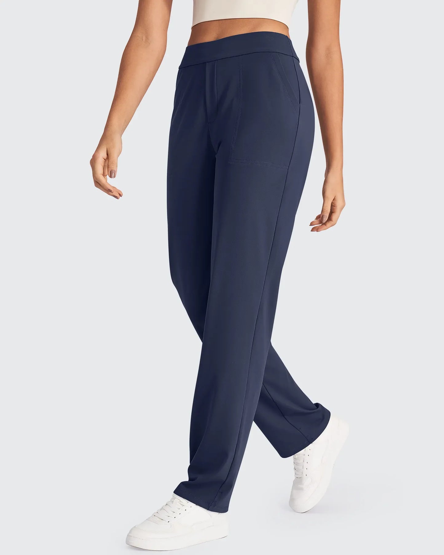 Pantalones de vestir rectos de talle alto ShiftReady Petite