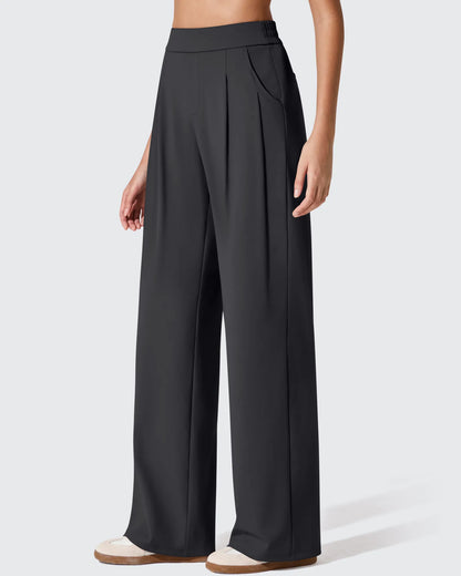 Pantalones de vestir ShiftReady plisados de pierna ancha con dos pliegues delanteros