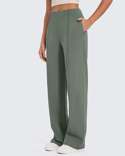 Pantalones de pernera ancha con pliegues delanteros EverGoing Business