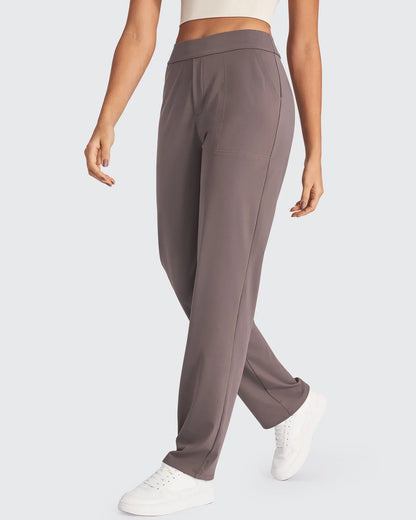 Pantalones de vestir rectos de talle alto ShiftReady Petite