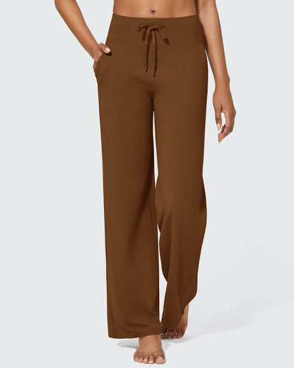 Pantalones de pernera ancha EverGoing de talle alto informales de negocios petite