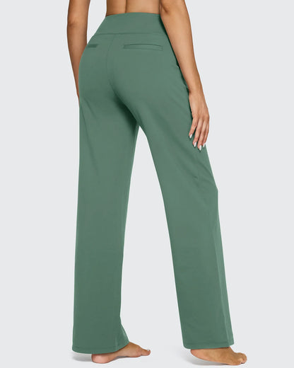 Pantalones casuales de negocios de talle alto EverGoing sueltos 33''