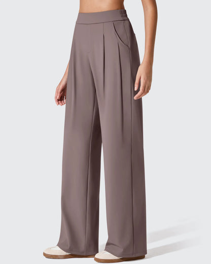 Pantalones de vestir ShiftReady plisados de pierna ancha con dos pliegues delanteros