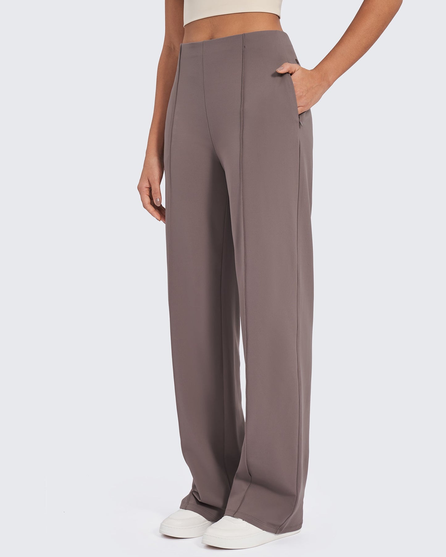 Pantalones de pernera ancha con pliegues delanteros EverGoing Business