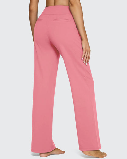 Pantalones casuales de negocios de talle alto EverGoing sueltos 33''