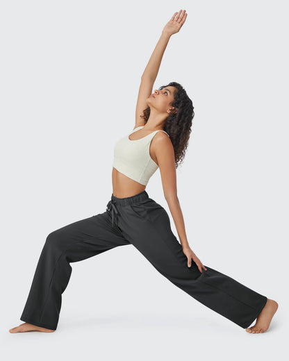 Pantalones casuales con cordón, forro polar EverGoing Loose, tiro regular