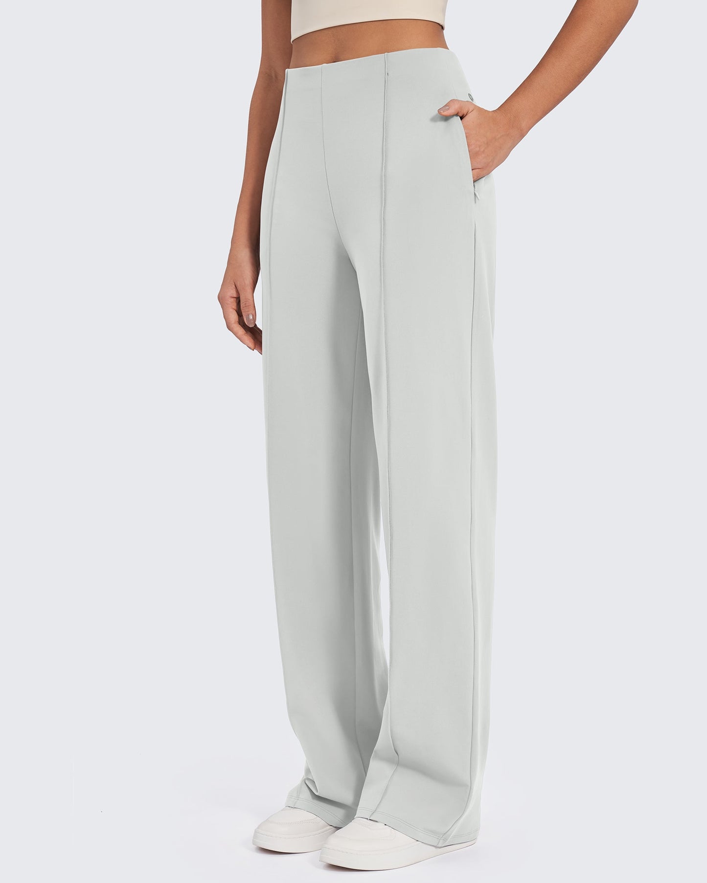 Pantalones de pernera ancha con pliegues delanteros EverGoing Business