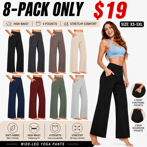 Pantalones de Yoga Anchos de Cintura Alta para Mujer — Suaves, Elásticos y Casuales (Entrega Rápida)