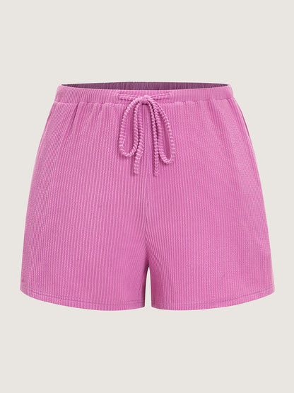 Stretchy Plain Relaxed-Fit Shorts