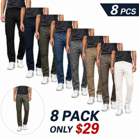 8 PACK(Black + Navy + Olive Green + Steel Blue + Charcoal Gray + Khaki + Taupe + White)