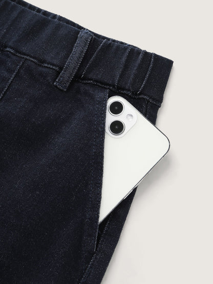 Supersoft Mid-Rise Straight-Leg Denim Shorts