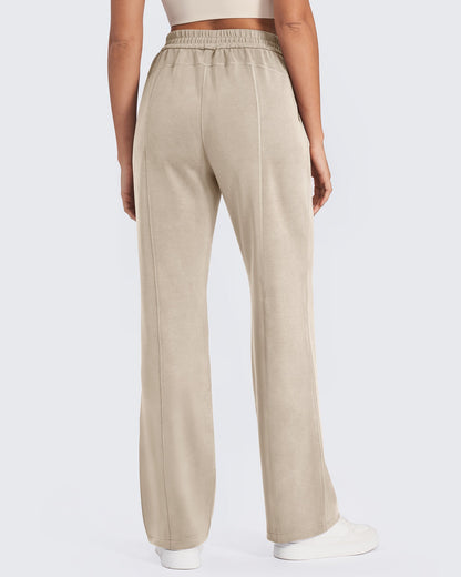 Pantalones de chándal de pernera ancha y tiro medio Smoofit, talla alta