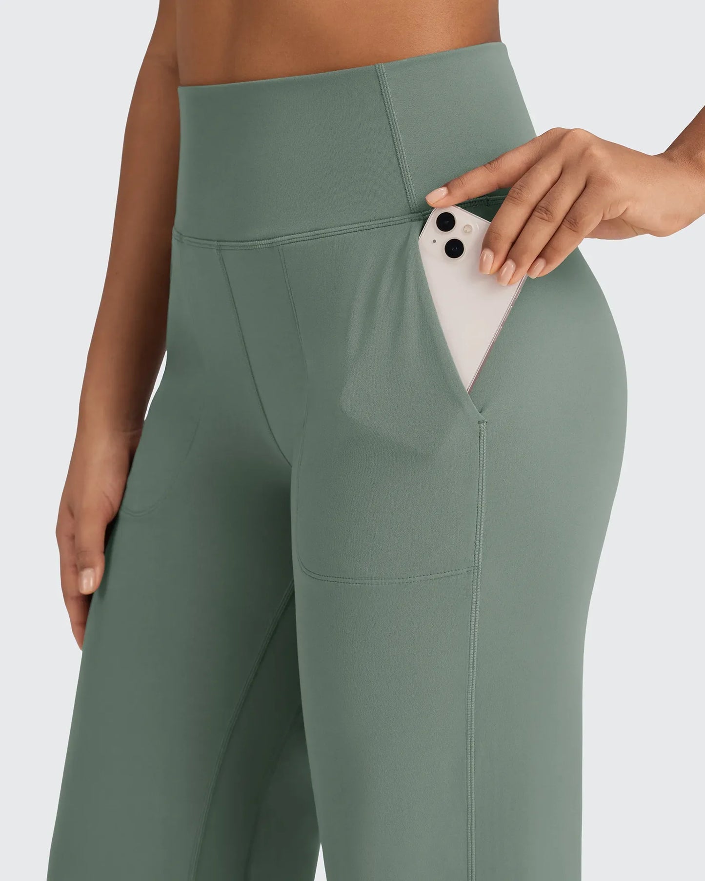Pantalones Anchos de Vestir de Cintura Alta Sin Costuras BareFeel
