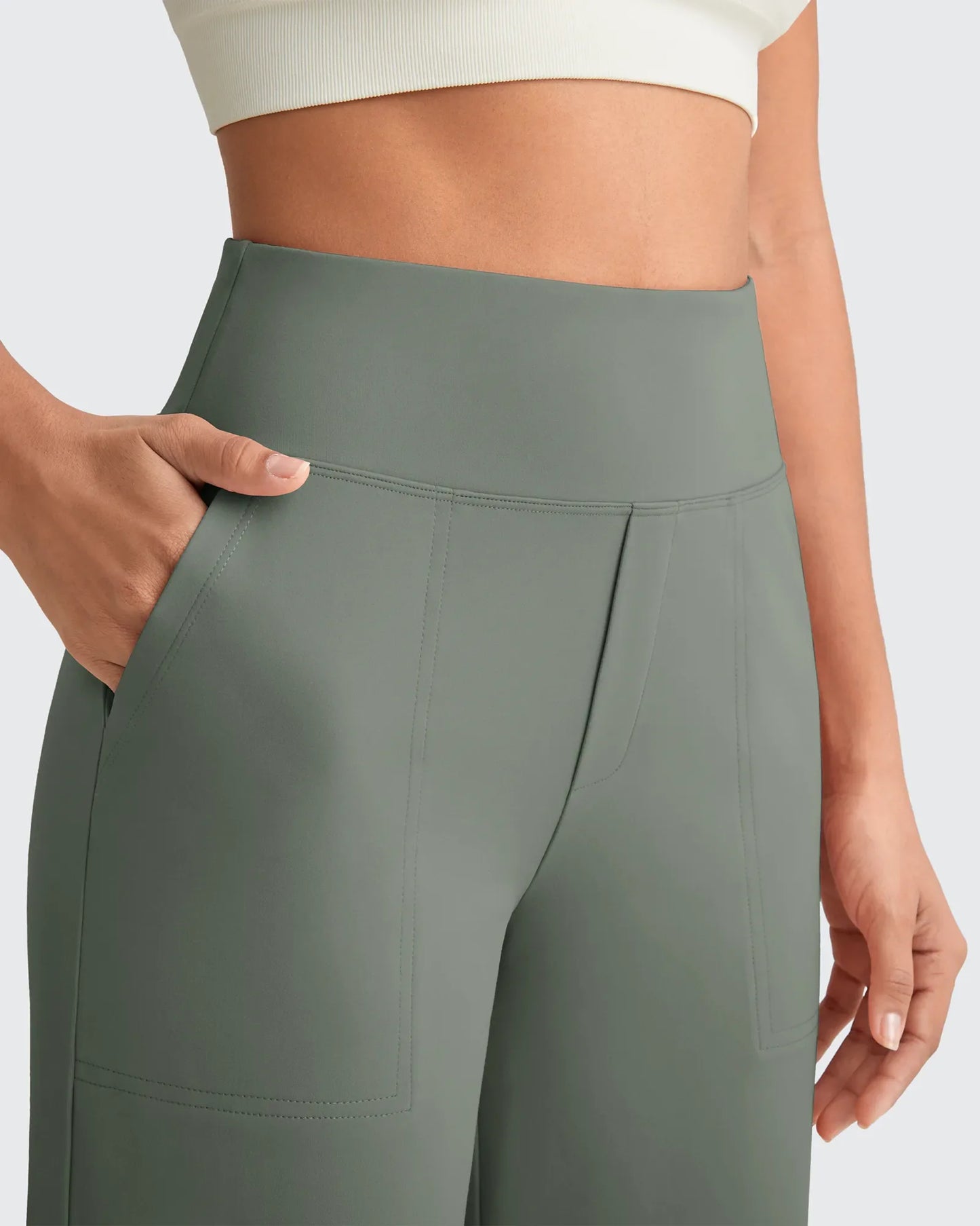 Pantalones Sastre Cortos Elásticos de Talle Alto EverGoing para Mujer (Talla Pequeña)