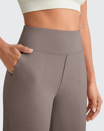 Pantalones Sastre Cortos Elásticos de Talle Alto EverGoing para Mujer (Talla Pequeña)