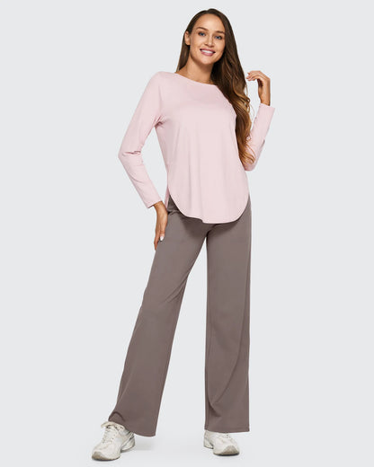 Pantalones casuales de negocios de talle alto EverGoing sueltos 33''