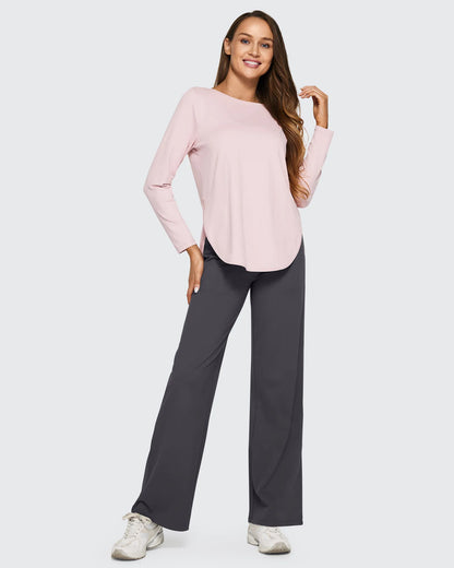 Pantalones de Negocios Informales de Talle Alto Ancho de EverGoing 35''