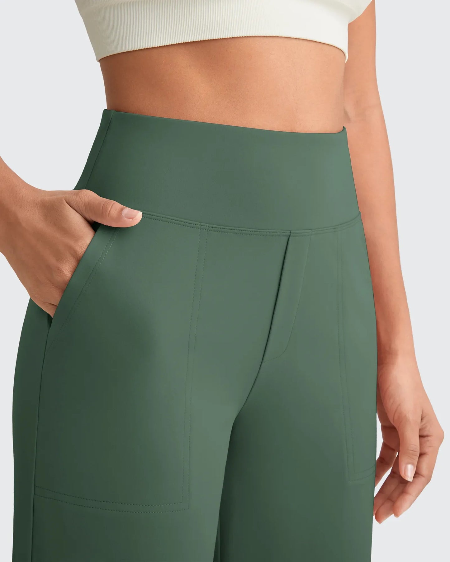 Pantalones de vestir capri elásticos de tiro alto EverGoing Tall