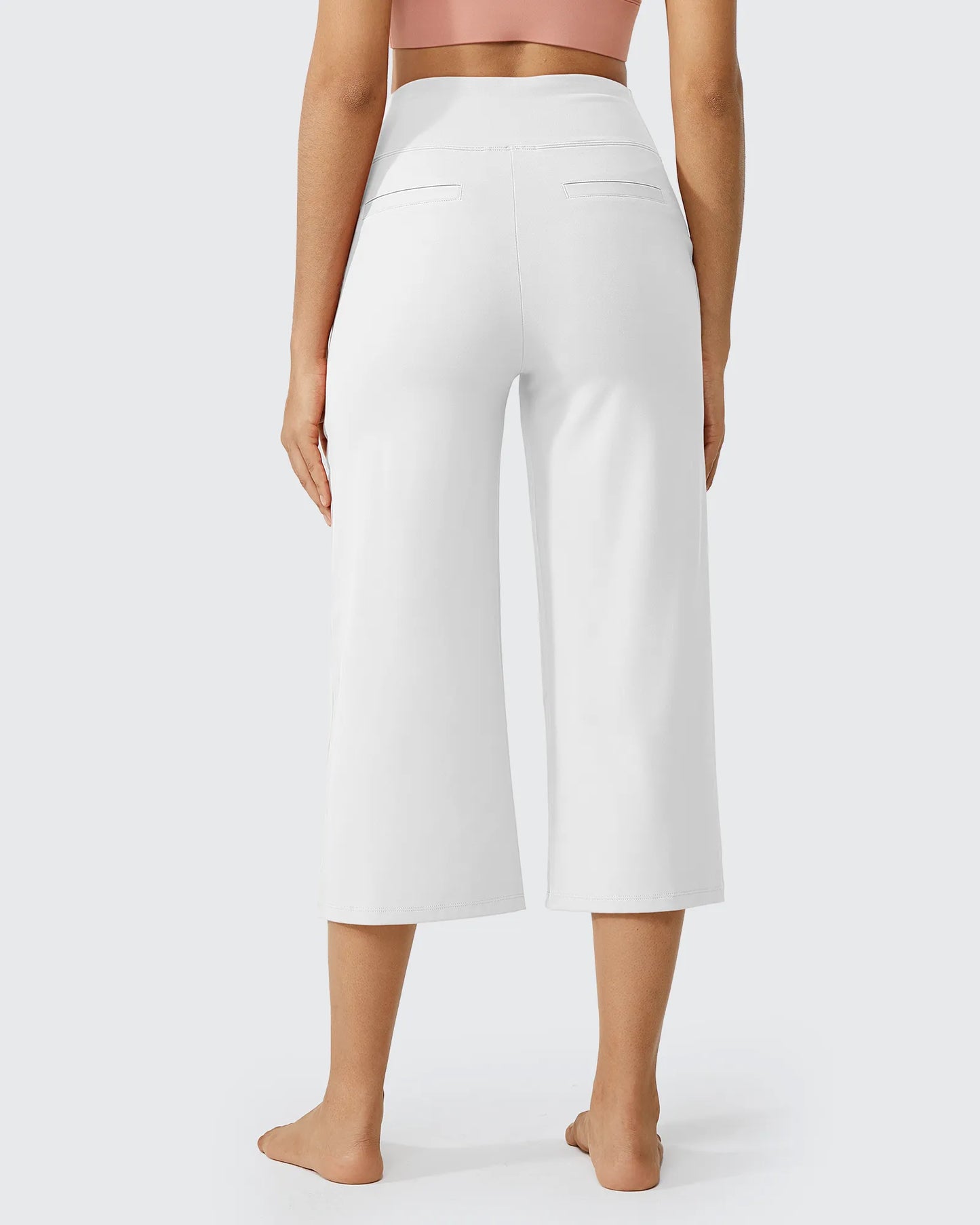 Pantalones Capri Casuales de Talle Alto con Pierna Ancha EverGoing