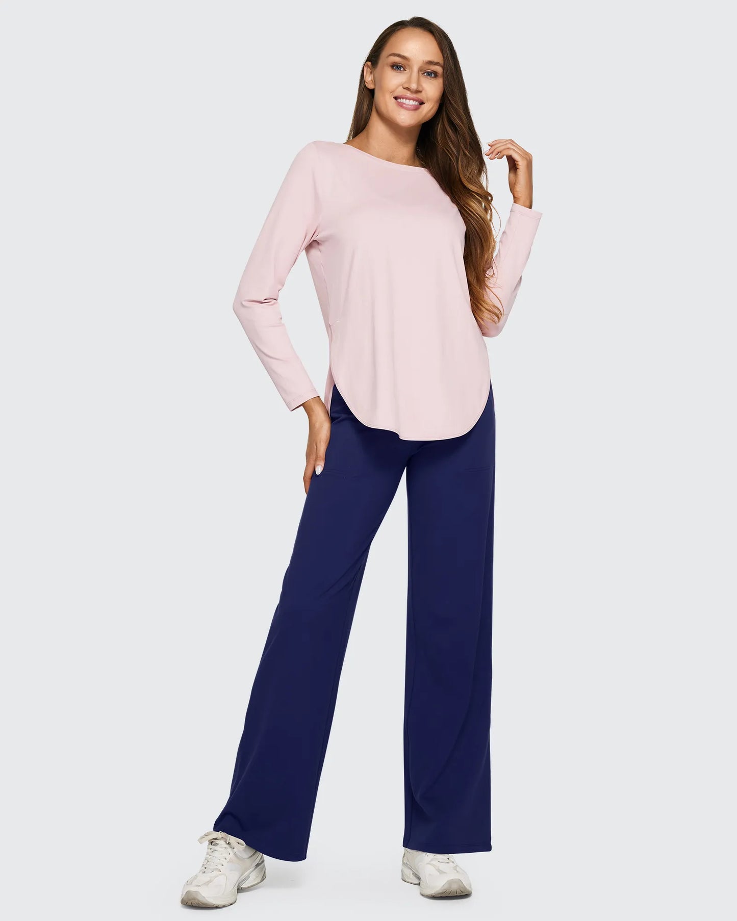 Pantalones casuales de negocios de talle alto EverGoing sueltos 33''