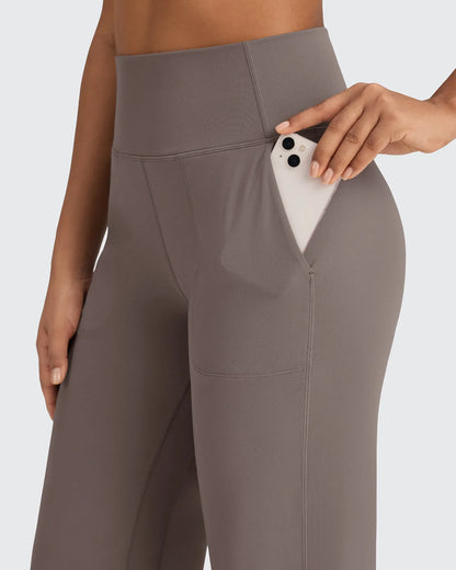 Pantalones Anchos de Vestir de Cintura Alta Sin Costuras BareFeel