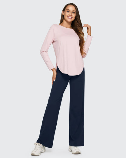 Pantalones casuales de negocios de talle alto EverGoing sueltos de 29''