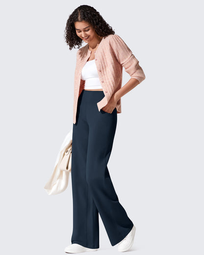 Pantalones térmicos de cintura alta y pierna ancha con forro polar EverGoing
