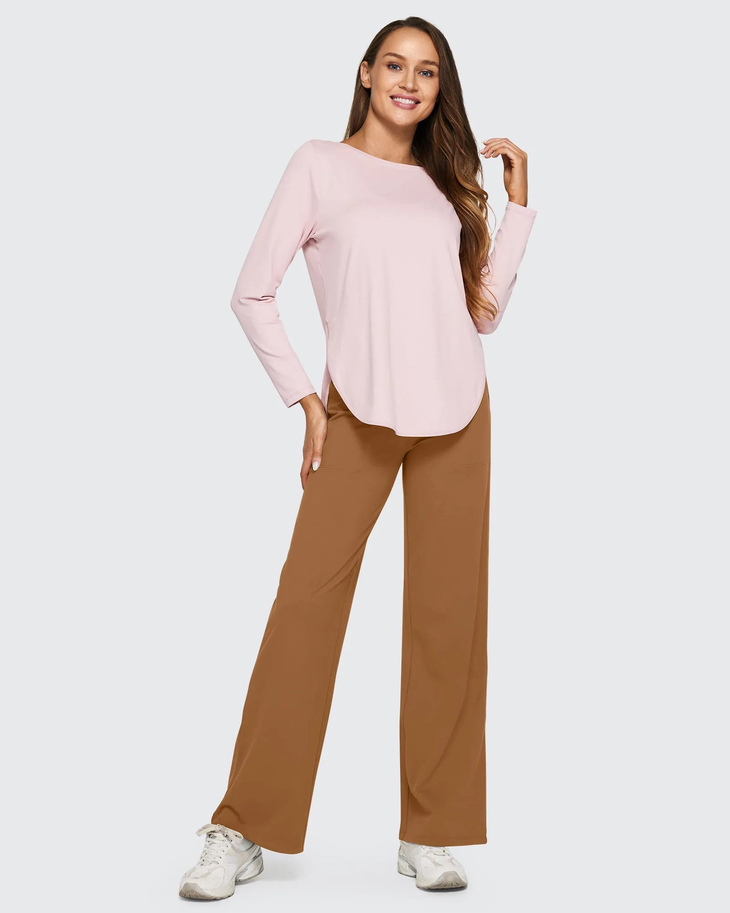 Pantalones casuales de negocios de talle alto EverGoing sueltos 33''
