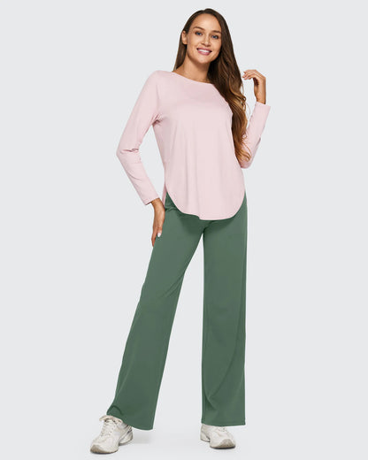 Pantalones casuales de negocios de talle alto EverGoing sueltos 33''