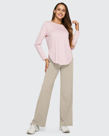 Pantalones casuales de negocios de talle alto EverGoing sueltos 33''
