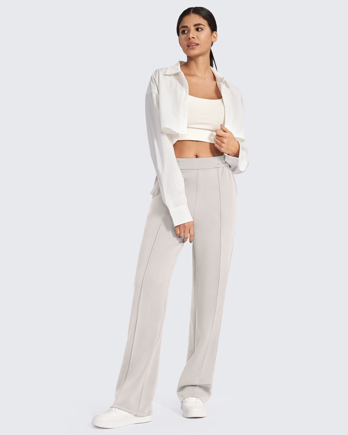Pantalones de vestir elásticos de talle alto Smoofit Loose extra largos