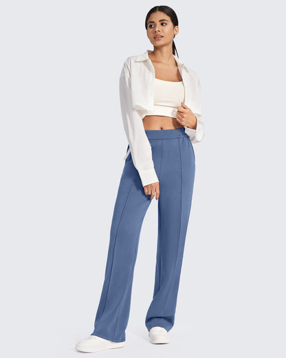 Pantalones de vestir elásticos de talle alto y corte holgado Smoofit Petite